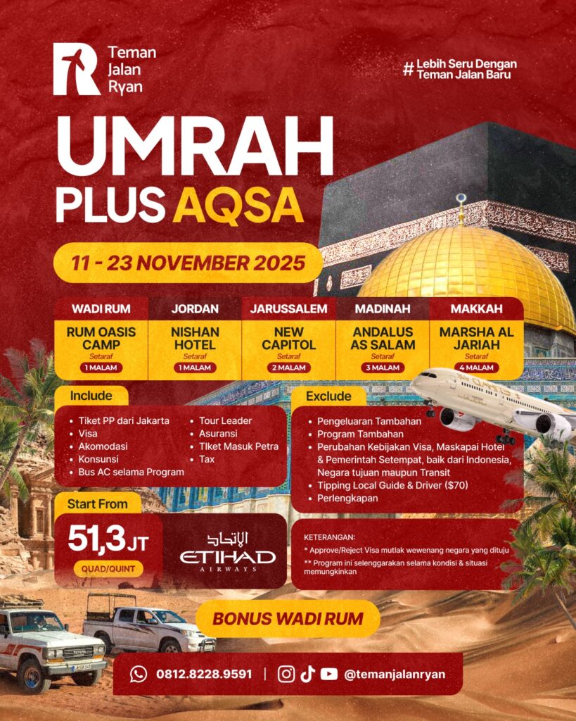Umroh Plus Tour Aqsa Jordan November 2025